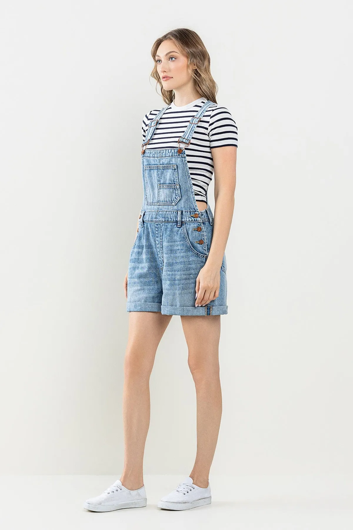 Vintage Denim Short Overalls