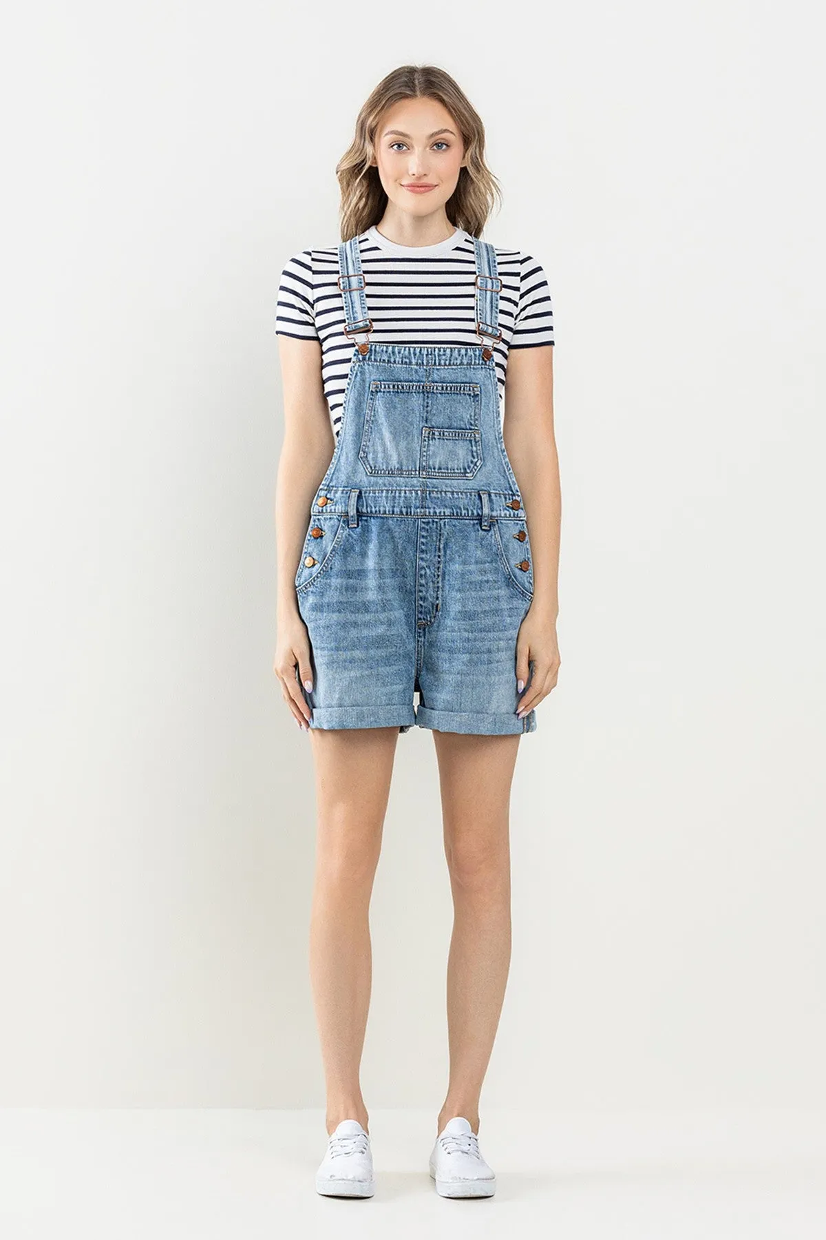 Vintage Denim Short Overalls