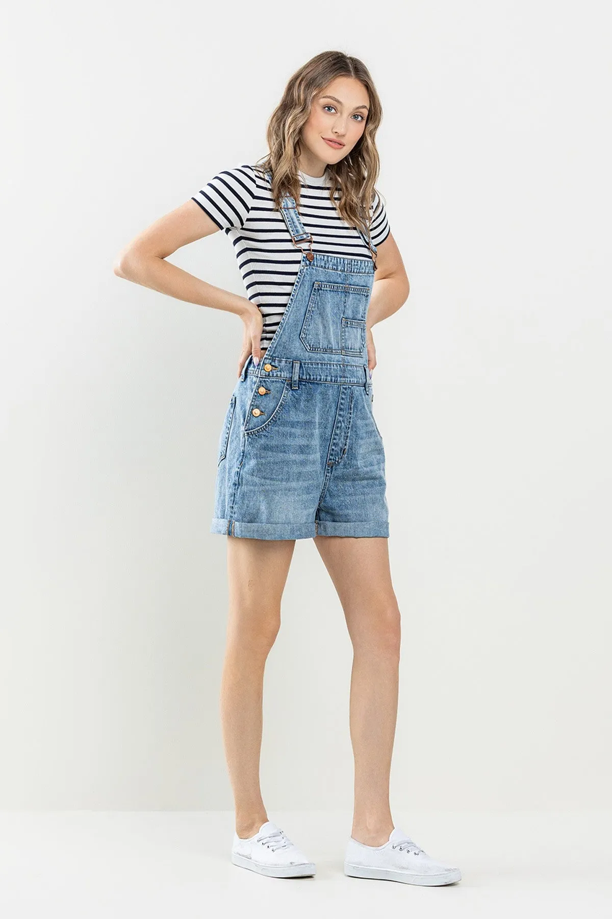 Vintage Denim Short Overalls