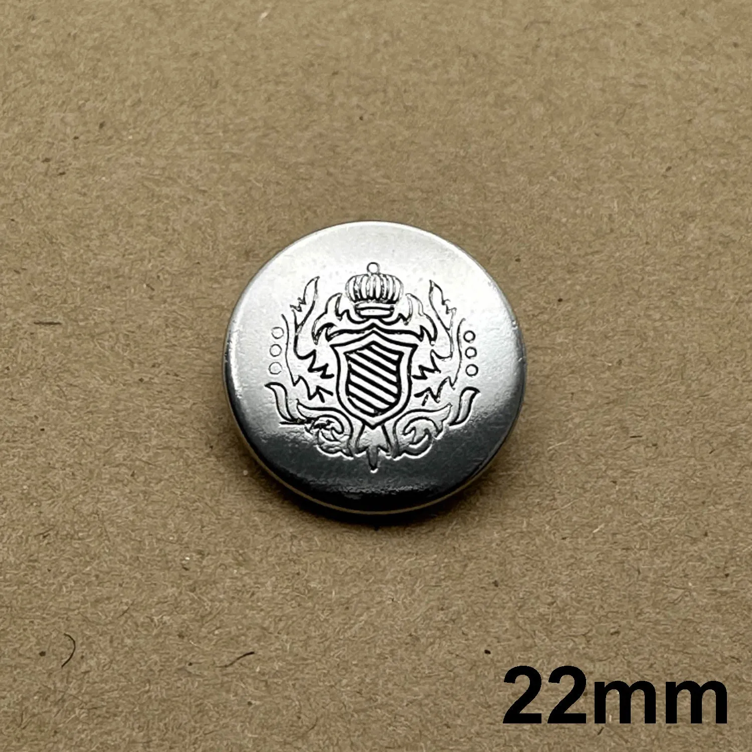 Vintage Metal Crest Blazer Shank Button