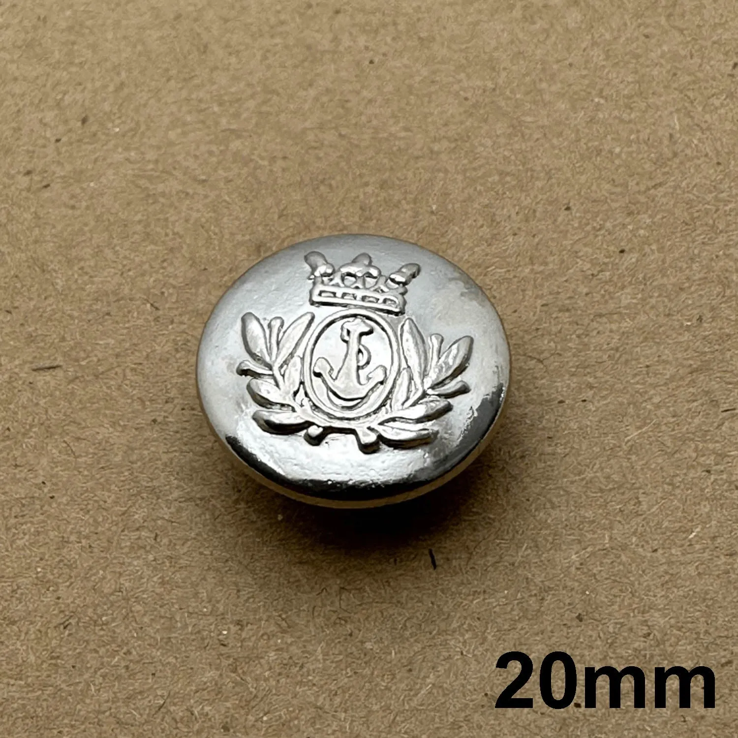 Vintage Metal Crest Blazer Shank Button