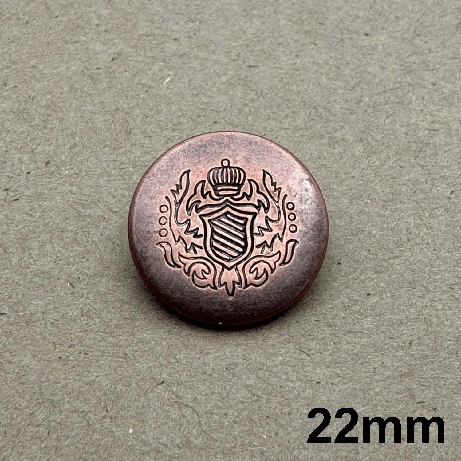 Vintage Metal Crest Blazer Shank Button