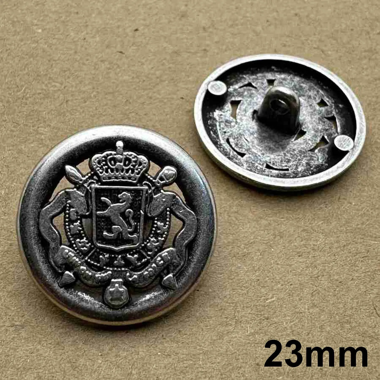 Vintage Metal Crest Blazer Shank Button