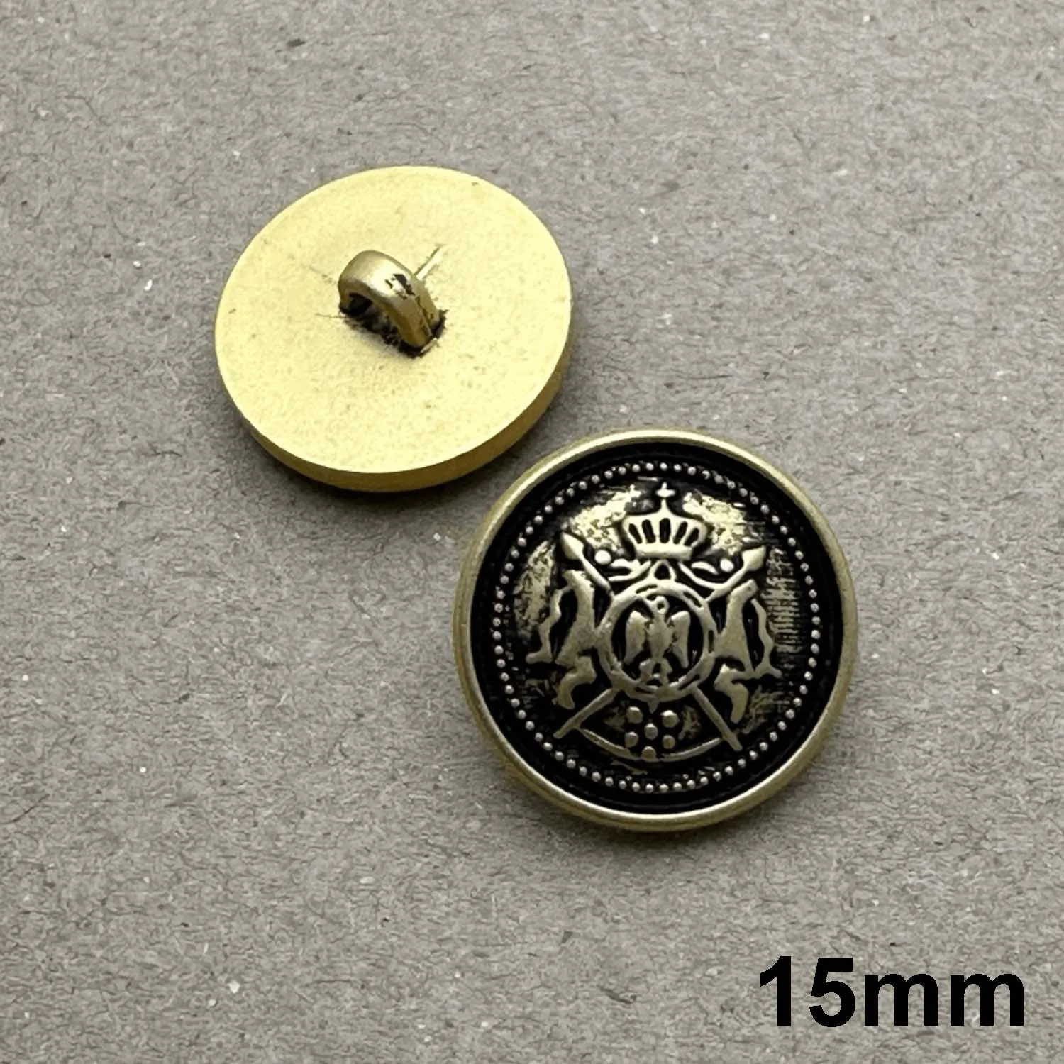 Vintage Metal Crest Blazer Shank Button