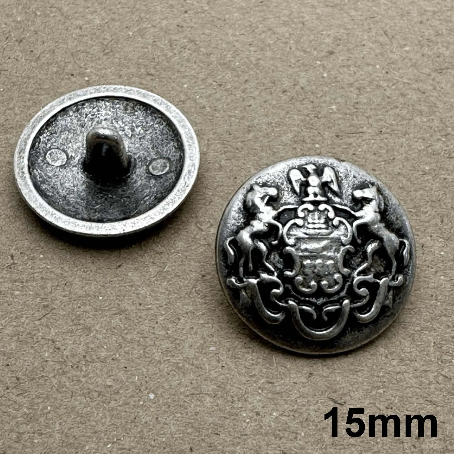 Vintage Metal Crest Blazer Shank Button