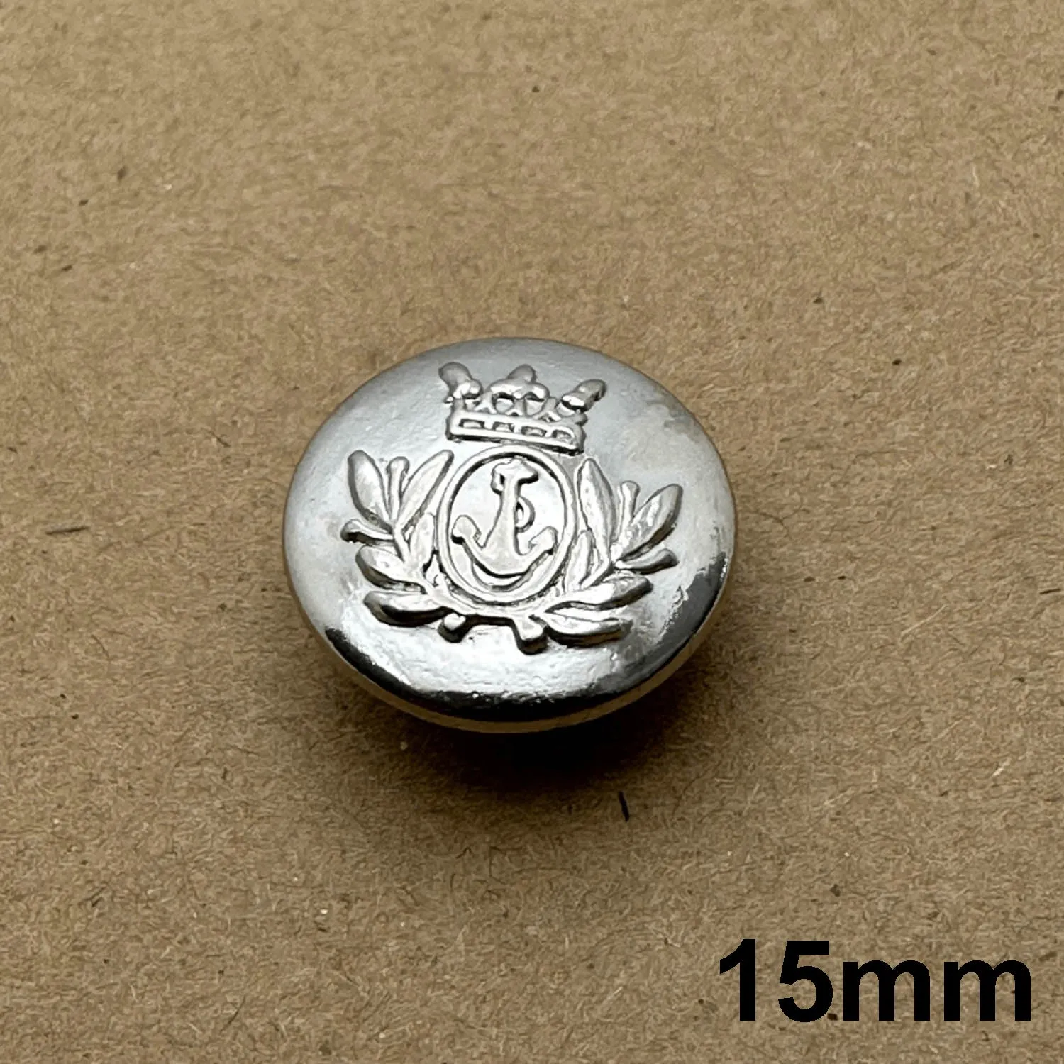 Vintage Metal Crest Blazer Shank Button