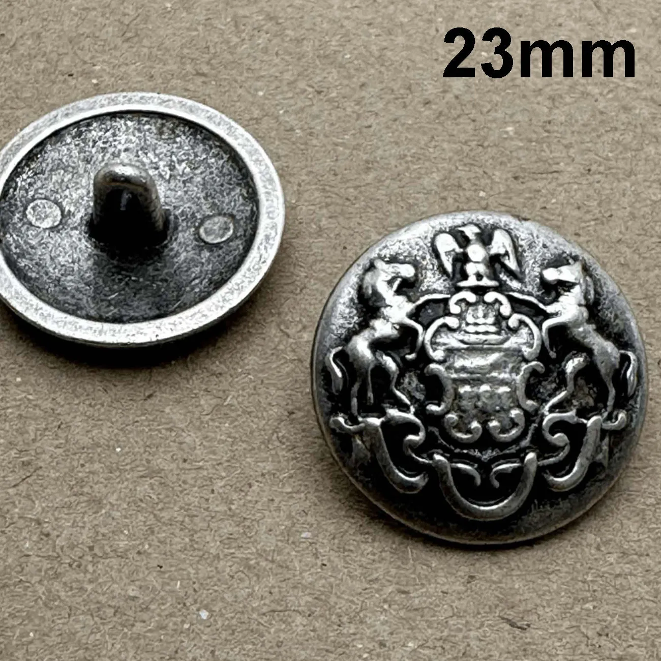 Vintage Metal Crest Blazer Shank Button