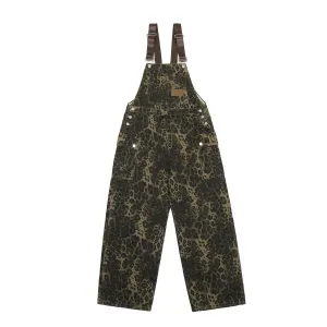 Wiaofellas  -  Hip Hop Leopard Print Overalls Men Women Streetwear Straight Leg Workwear Overalls Trendy Street Loose Wide Leg Pants Jumpsuit