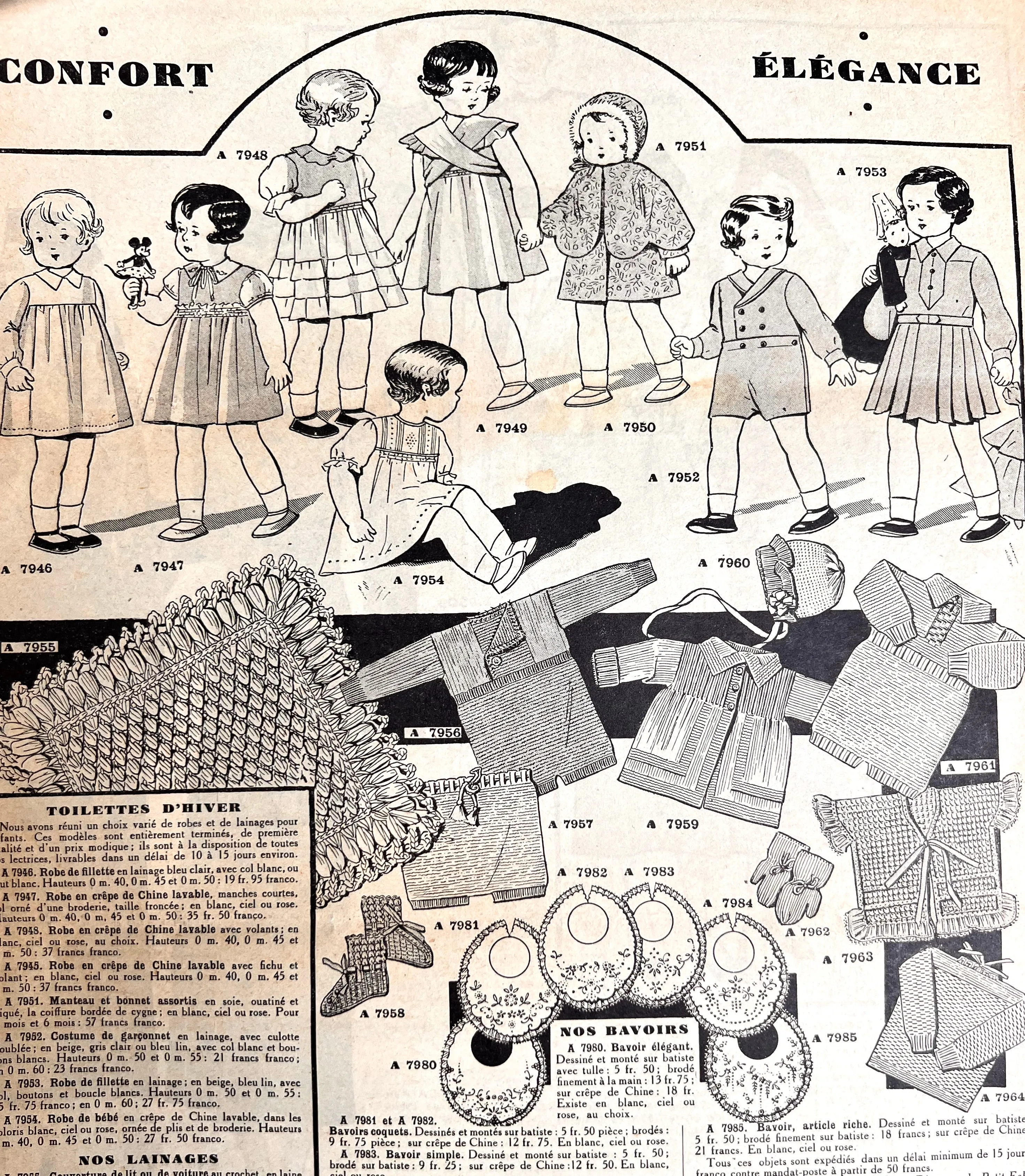 Winter Fashions incl. Mourning Coats and Childrens Toys in November 1935 Women's Paper Le Petit Echo de la Mode