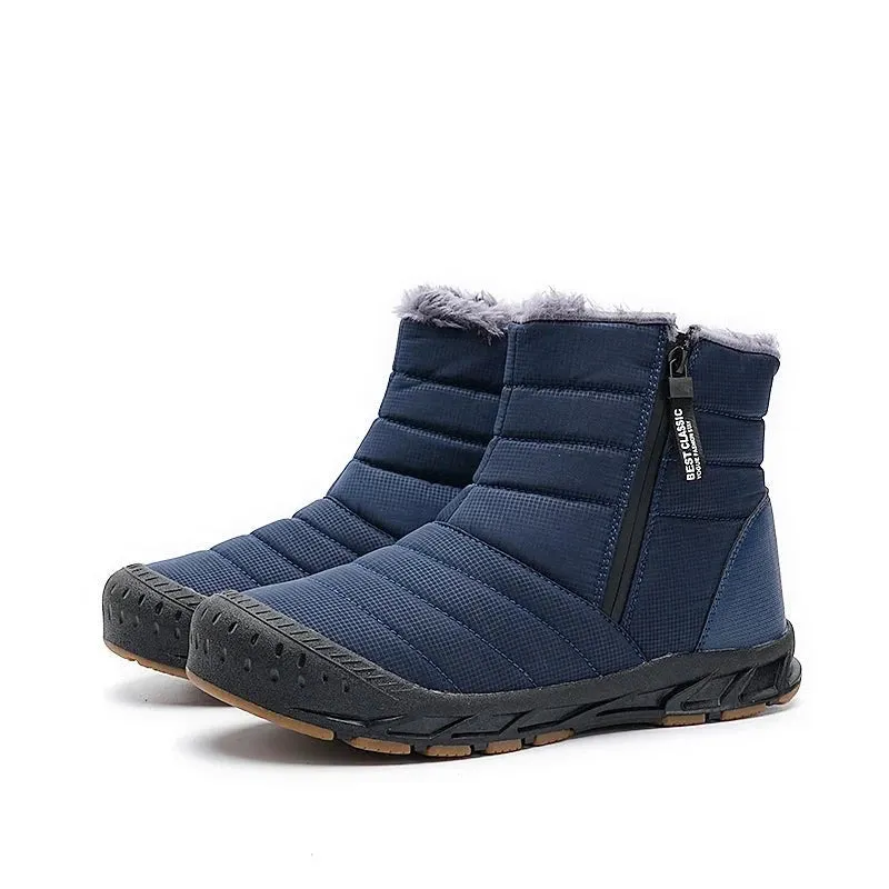 Winter Warm Men Boots Fur Plush Men Snow Boots Waterproof Non-Slip Ankle Boots Handmade Comfortable Oxford Men's Shoes