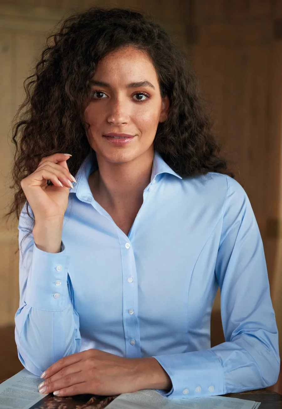 Women's Long Sleeve Blouse Cotton Poplin - Treviso