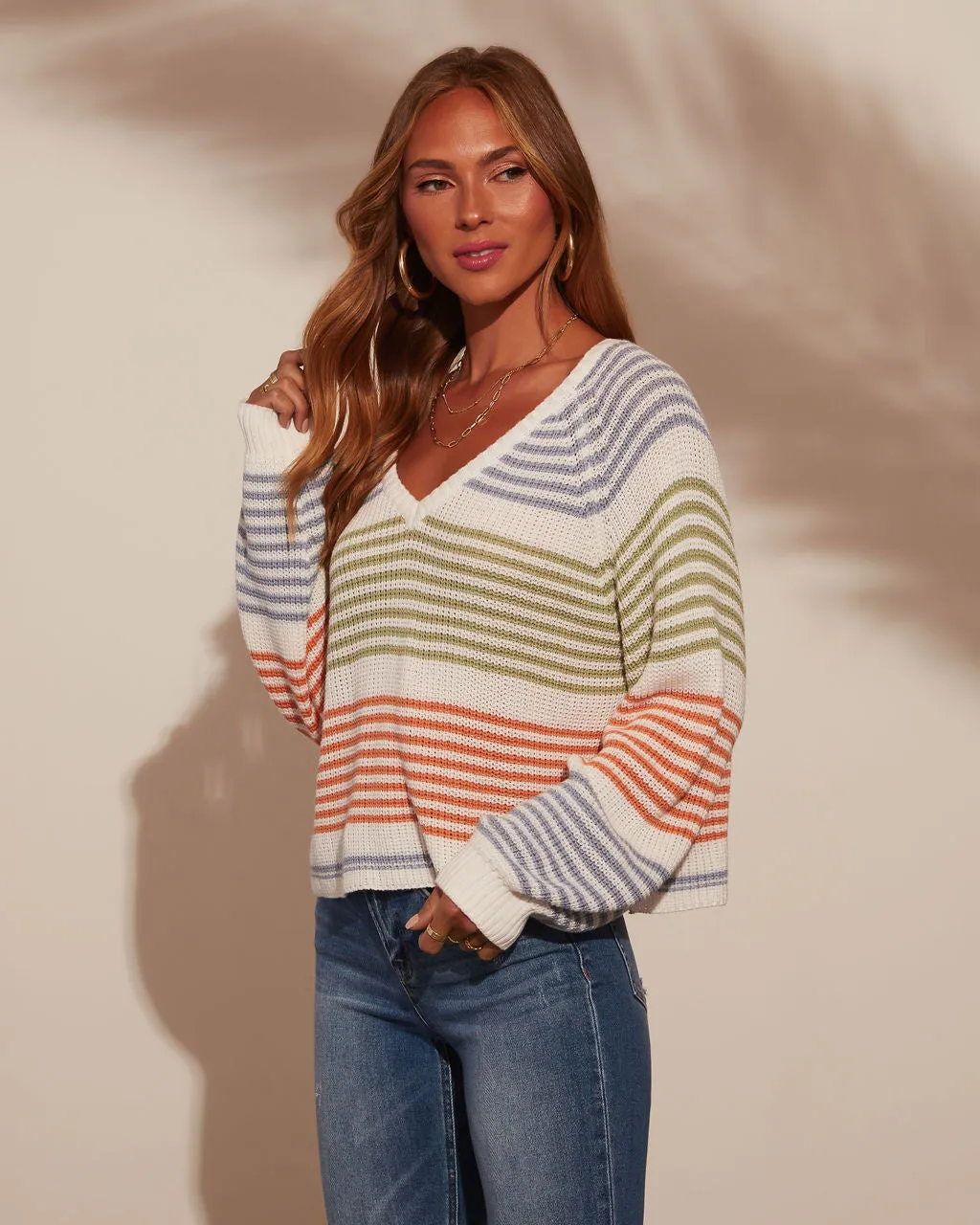 Yara Striped Oversized Pullover Sweater