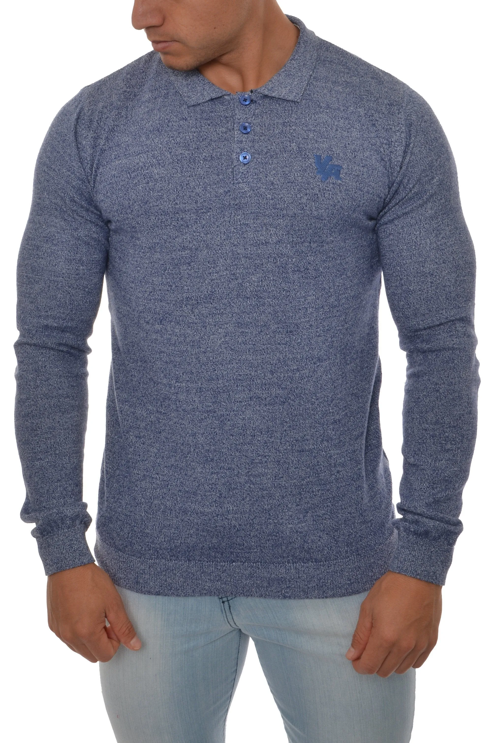 YoungLA Fitted Long Sleeve Knitted Polo Shirts 412