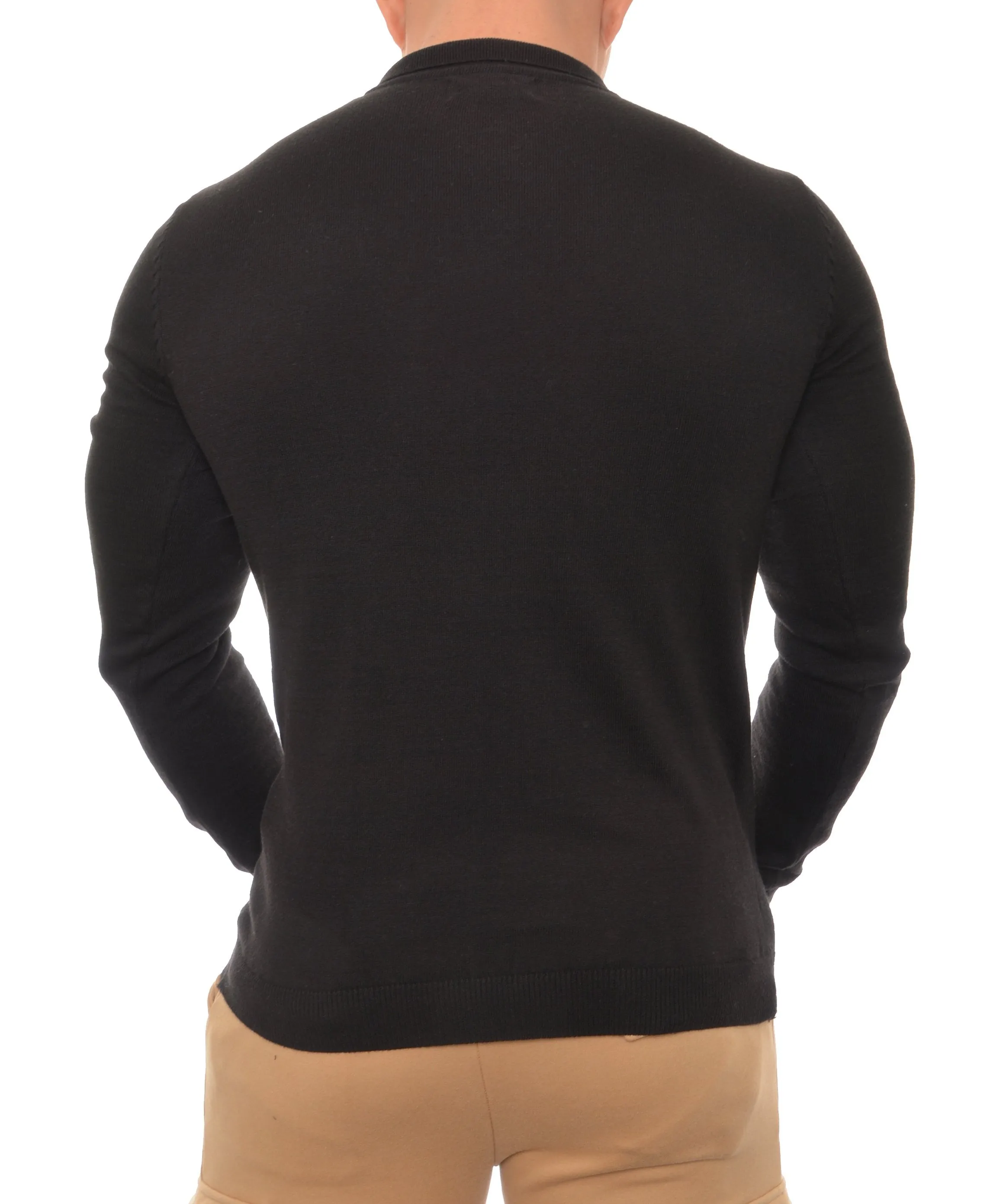 YoungLA Fitted Long Sleeve Knitted Polo Shirts 412